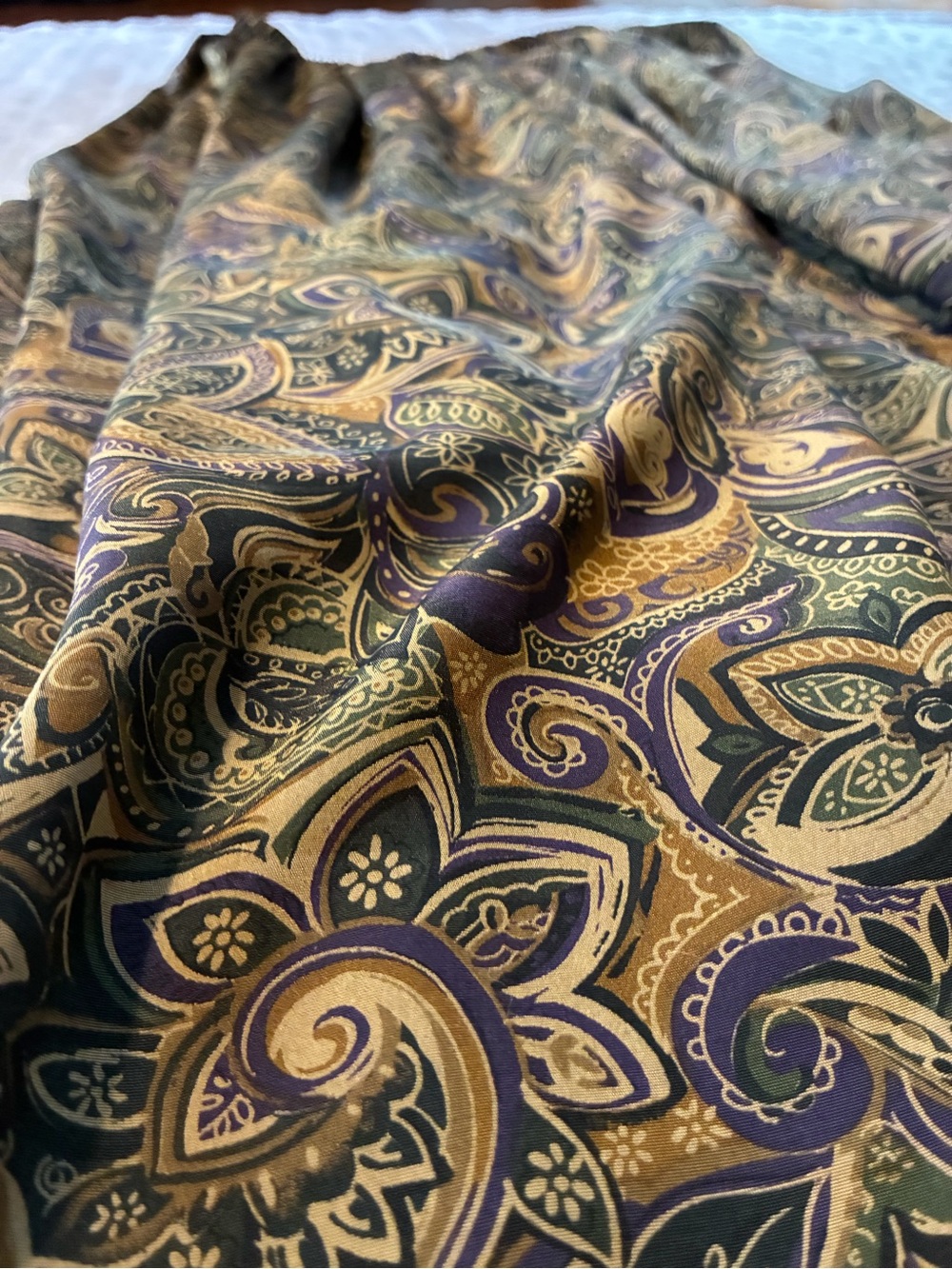 Leslie Fay Dresses Petite vintage pleated skirt in a rich multi-color paisley - Picture 3 of 7